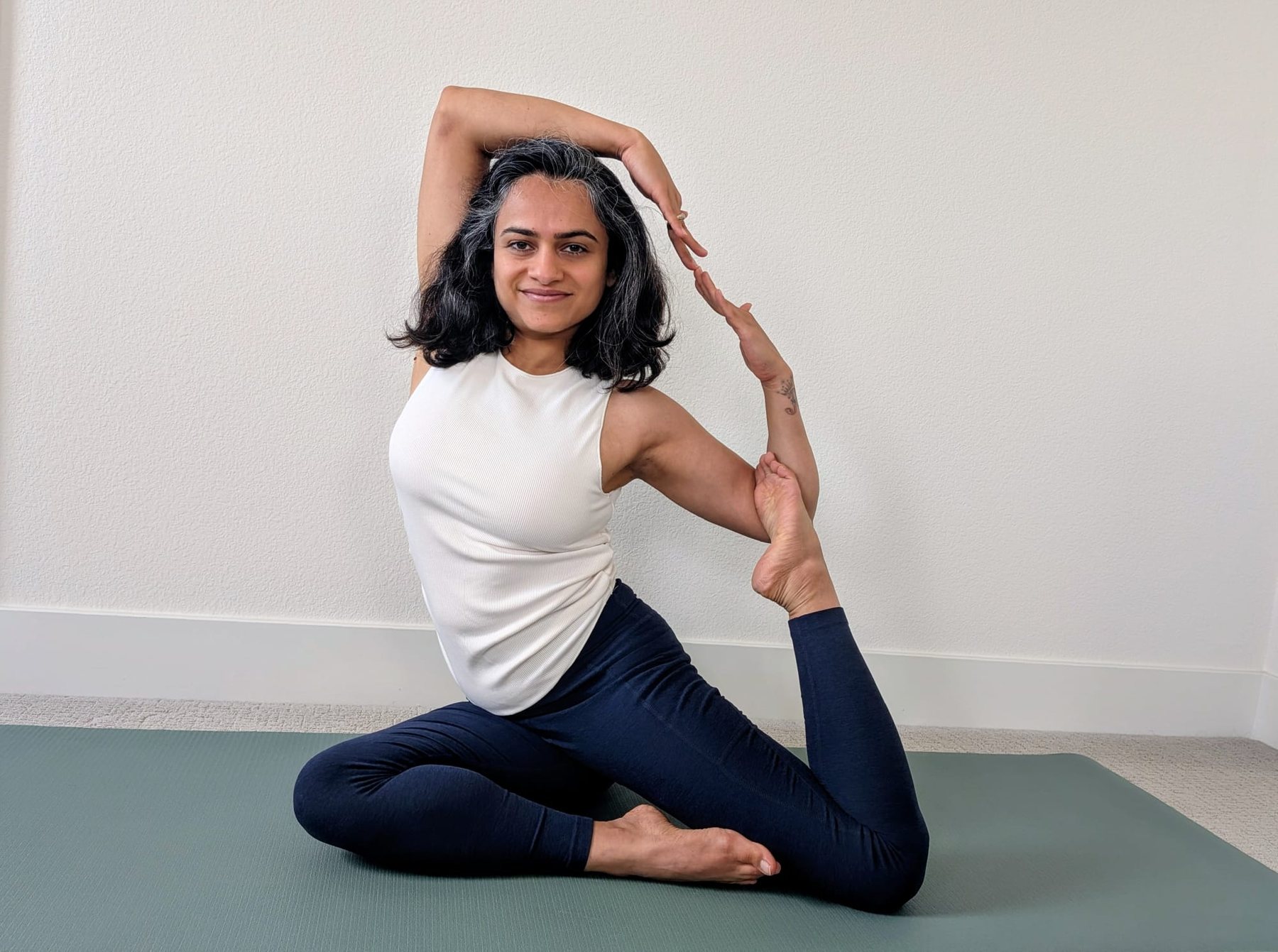 Riddhi practicing yoga